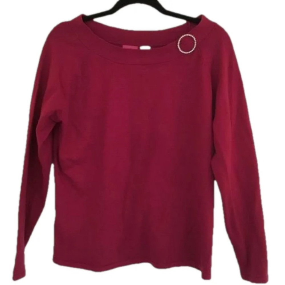 ❤️Cappagallo Fuchsia Pink EUC, sequined, long sleeve , round neck, Top Sweater